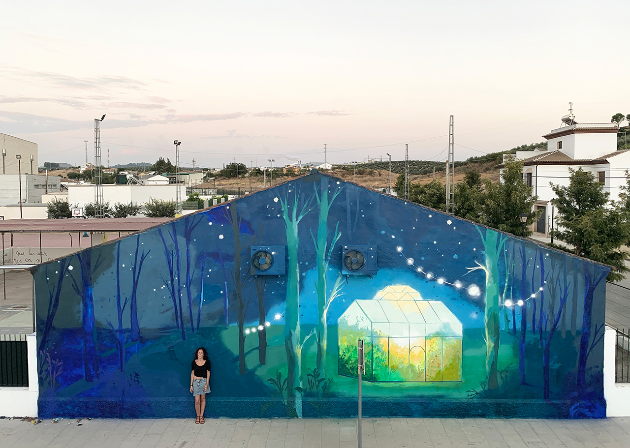 María Ortega Estepa. Mural Tu Hogar eres Tú. Festival de Arte Urbano IGUALARTE