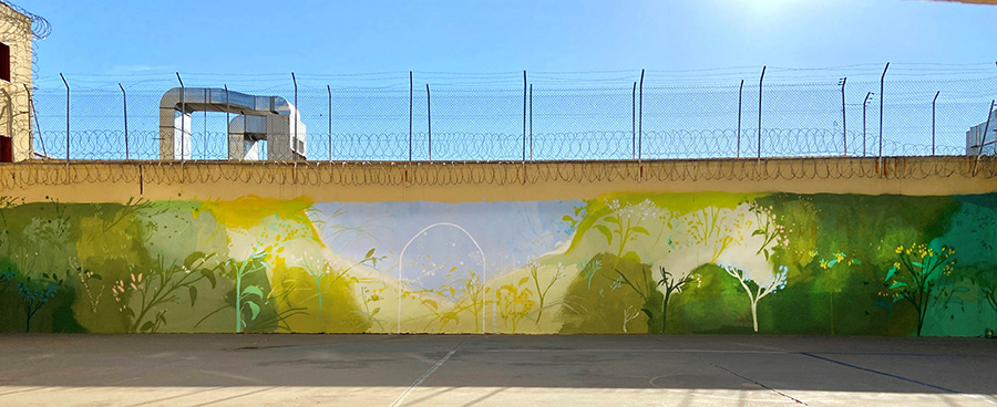 María Ortega Estepa. Horizontes. Mural en el Centro Penitenciario Sevilla I.