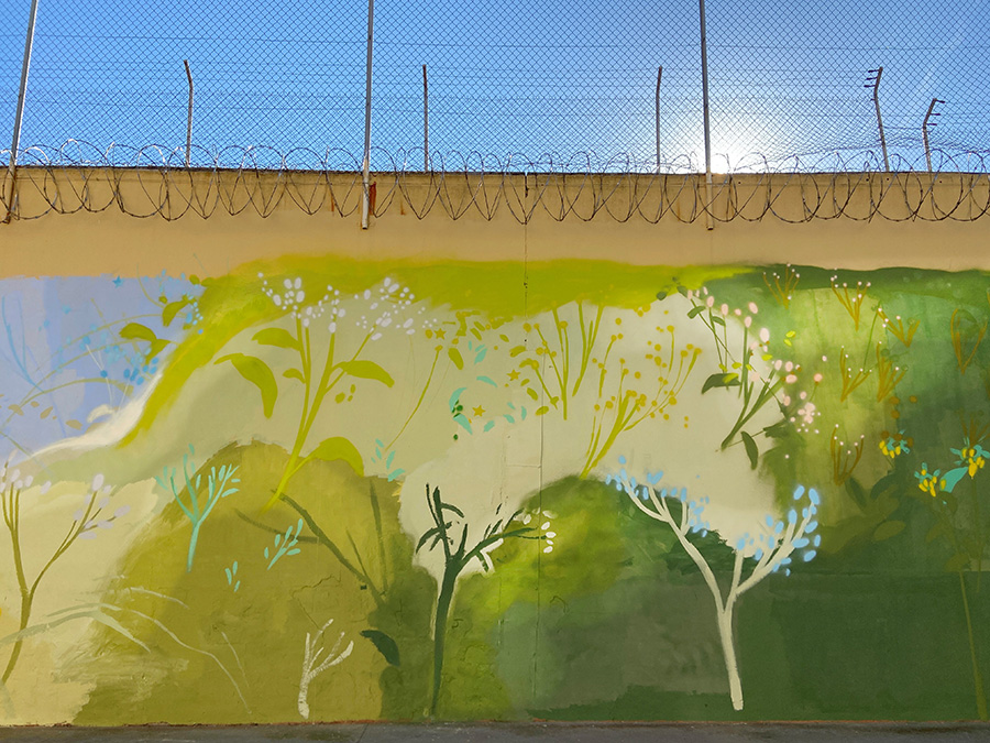 María Ortega Estepa. Horizontes. Mural en el Centro Penitenciario Sevilla I.