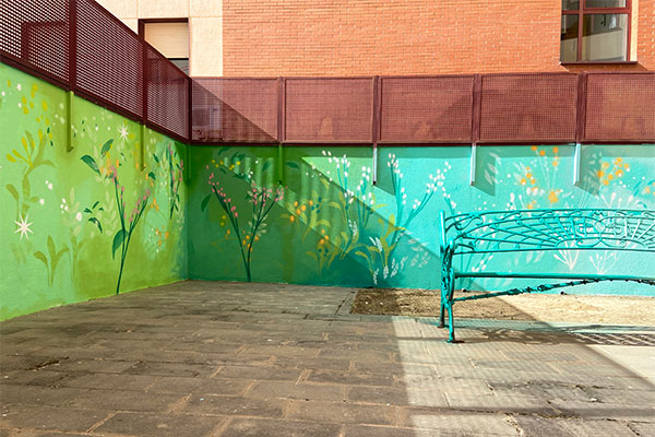 Hospital de Mérida - Área Salud Mental. Mural María Ortega Estepa