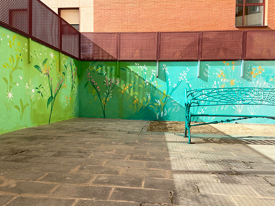 Hospital de Mérida - Área Salud Mental. Mural María Ortega Estepa