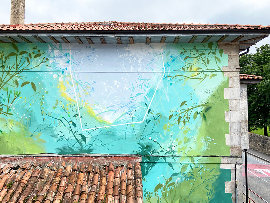 María Ortega Estepa. Intervención Mural en Aselart. Encuentro de Arte en Mazcuerras, Cantabria