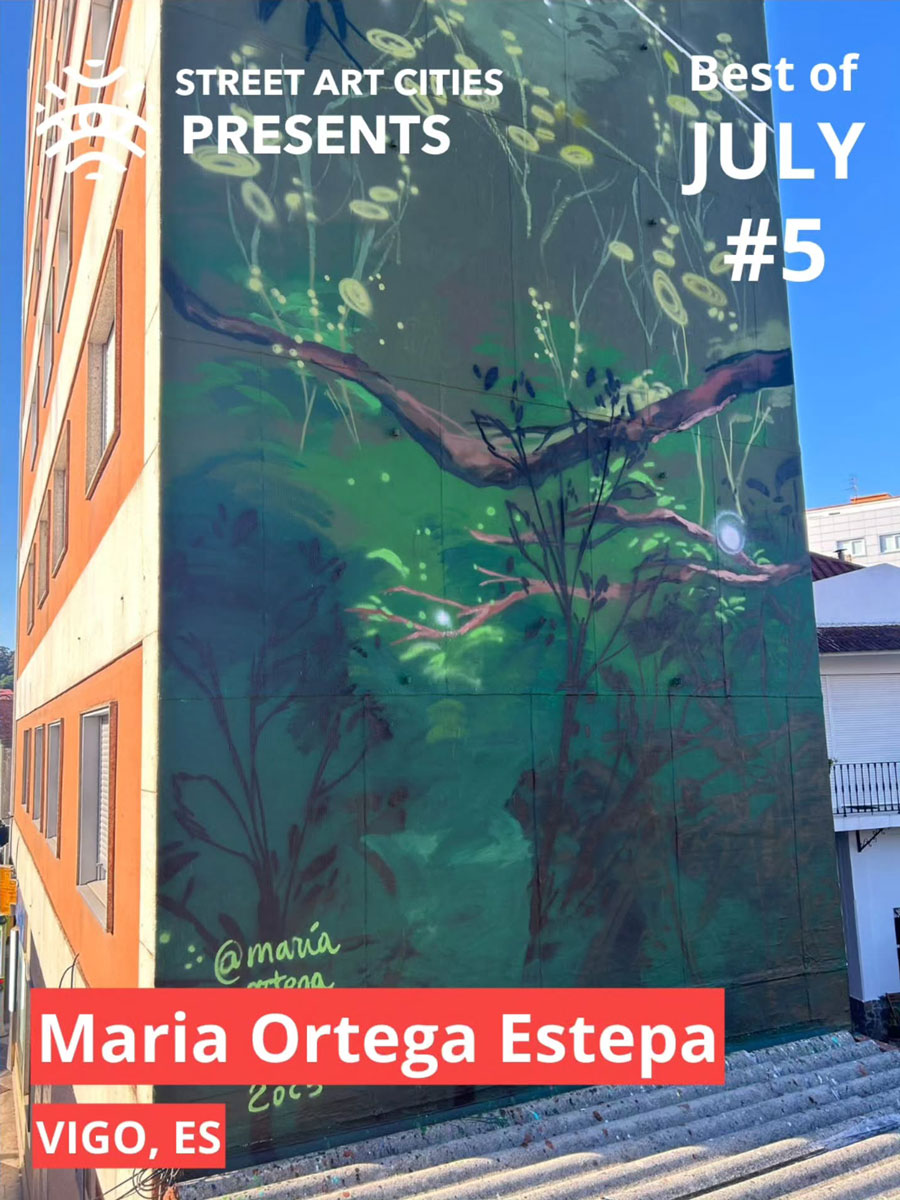 María Ortega Estepa. Mural Festival Vigo Cidade de Cor (Vigo Ciudad de Color). Street Art Cities - Best of july 2025 #5.