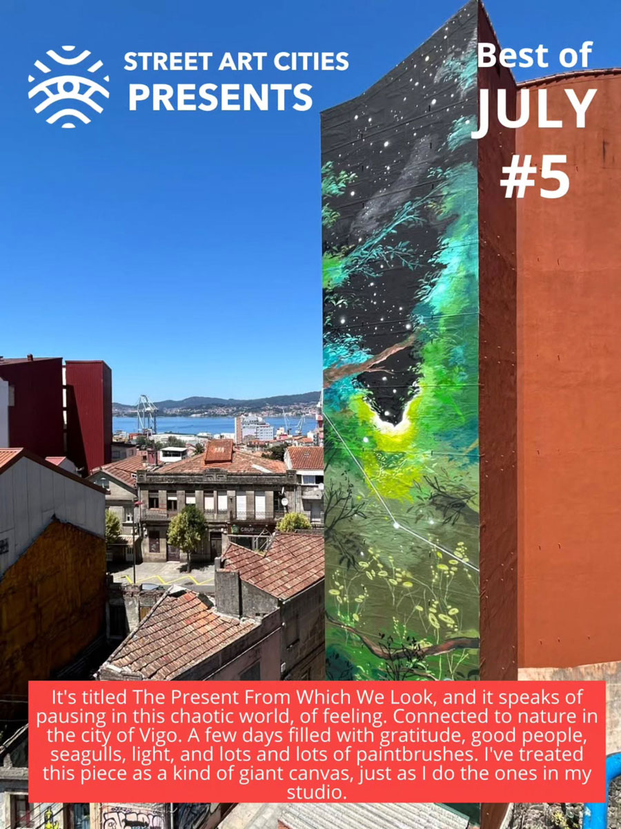 María Ortega Estepa. Mural Festival Vigo Cidade de Cor (Vigo Ciudad de Color). Street Art Cities - Best of july 2025 #5.