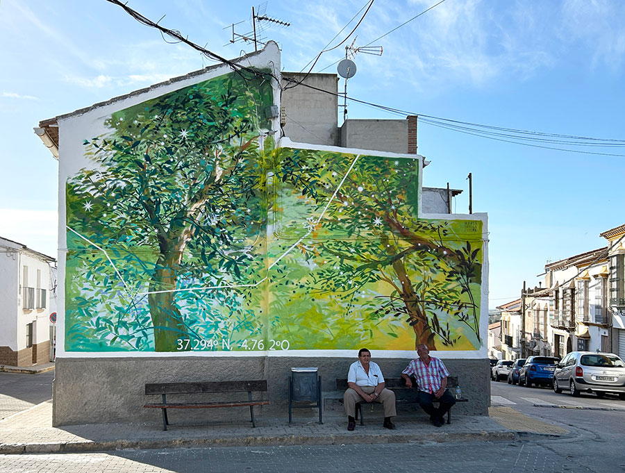 Mural de María Ortega Estepa en ARCAS, encuentro de arte urbano en la localidad de Casariche (Sevilla)