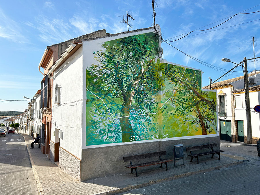 Mural de María Ortega Estepa en ARCAS, encuentro de arte urbano en la localidad de Casariche (Sevilla)